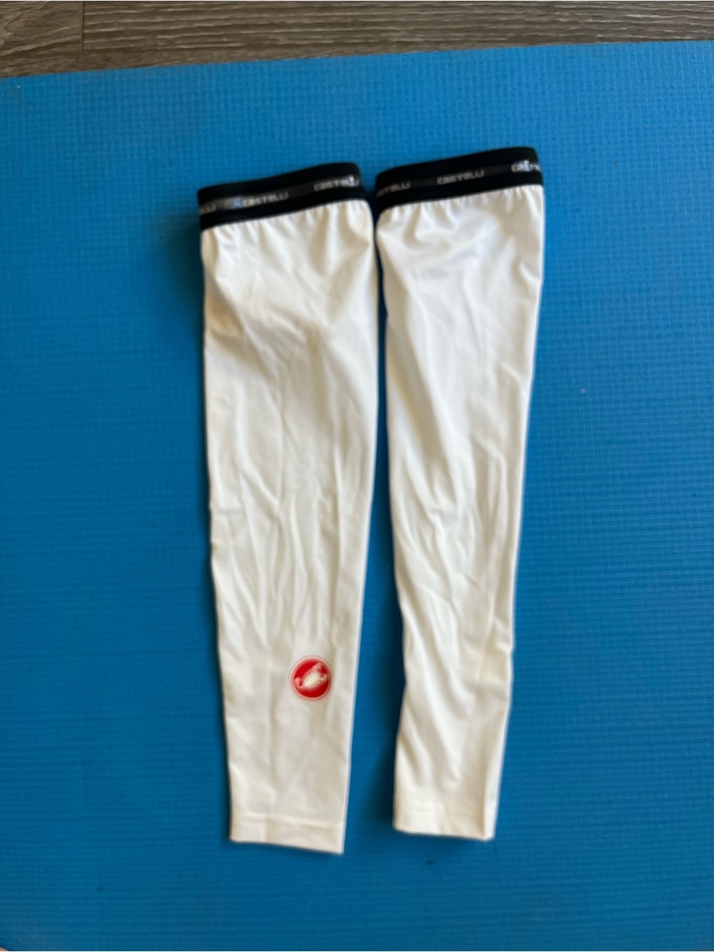 Castelli White Cycling Arm Warmers with Black Trim